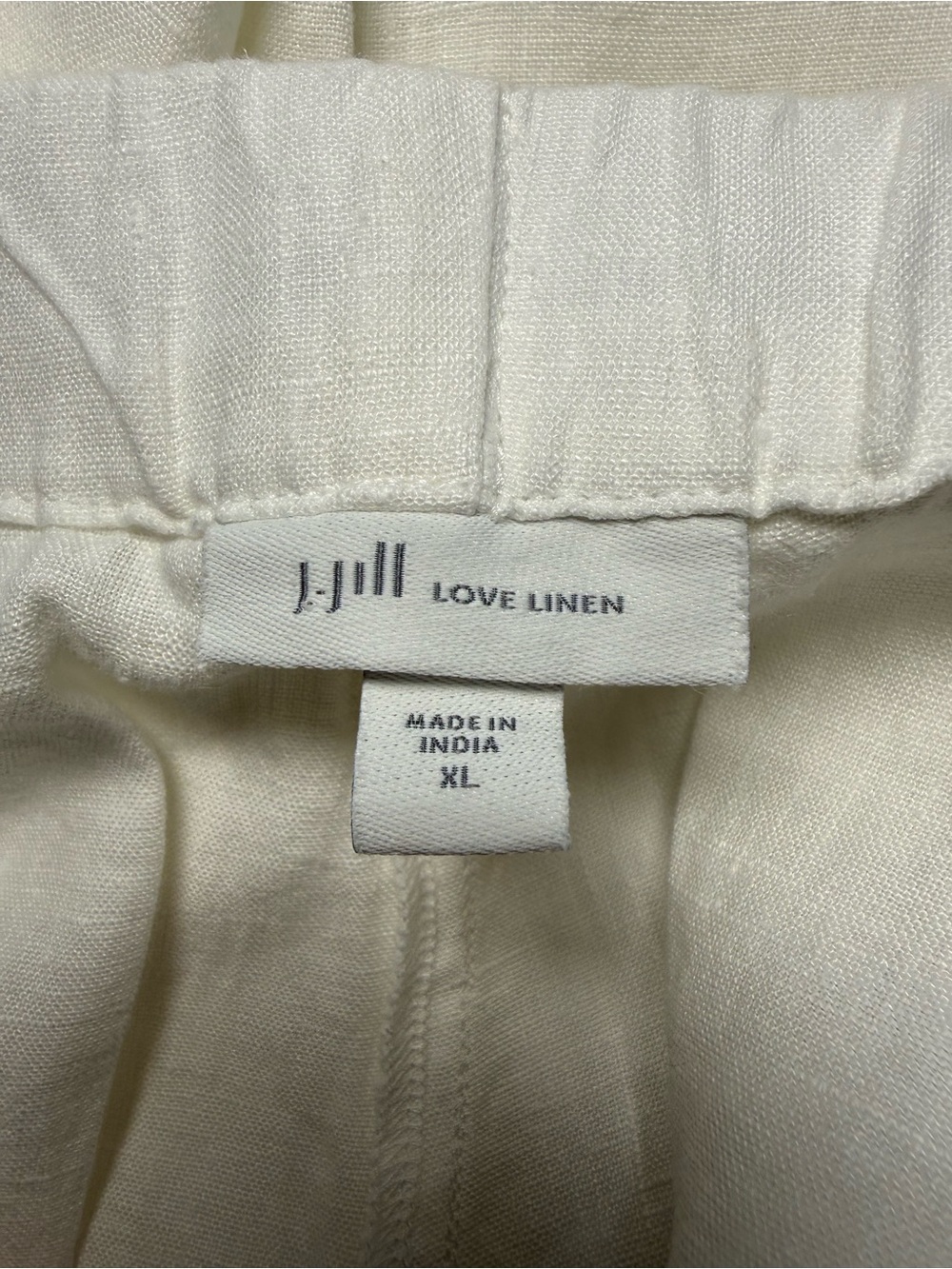 J. Jill Love Linen White Wide Leg Cropped Pants XL Boho Coastal - Picture 9 of 15